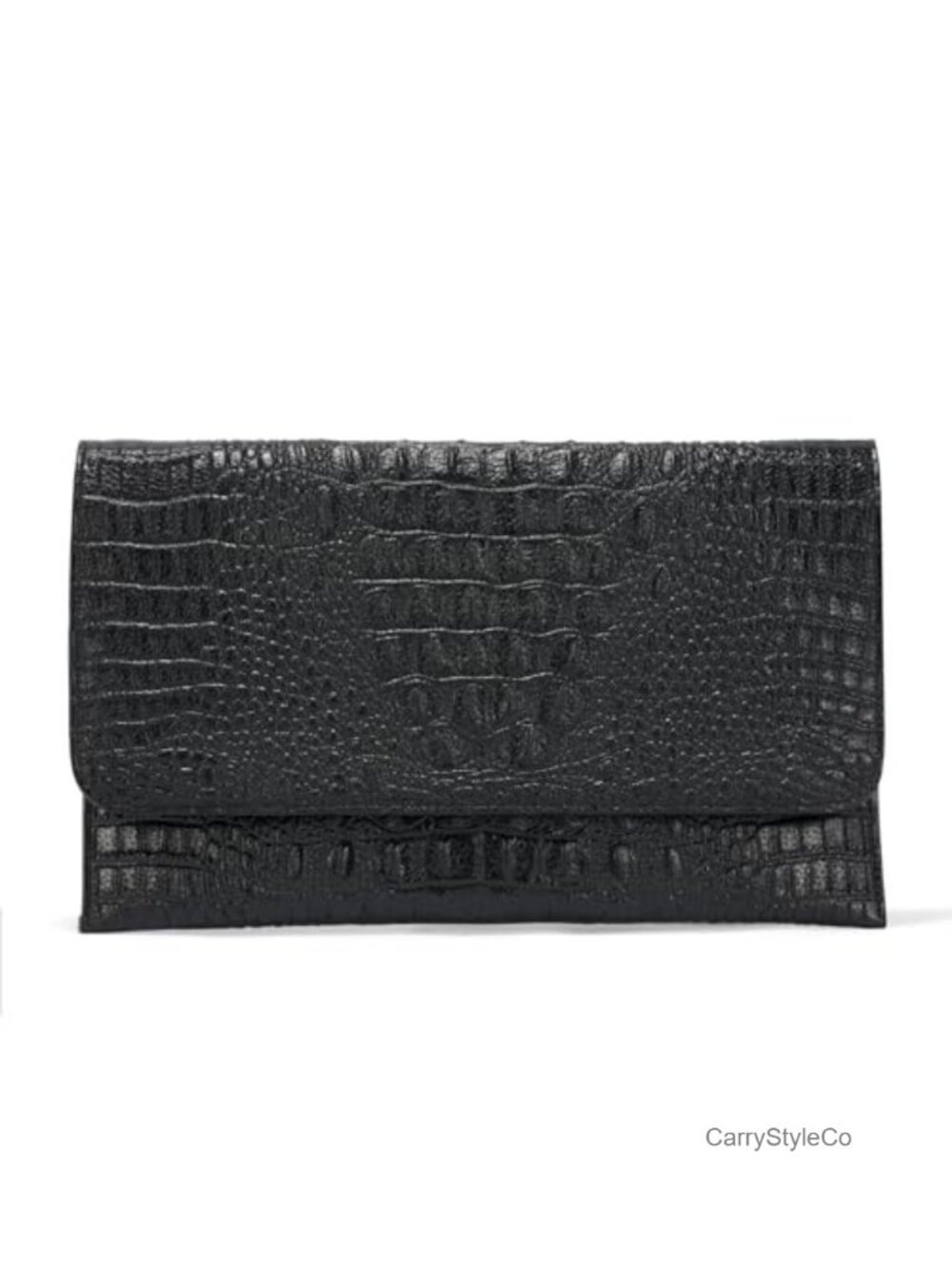 Crocodile Pattern PU Leather Evening Clutch Wristlet Crossbody Bag